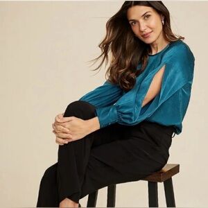 Maurices Teal Long Sleeve Blouse